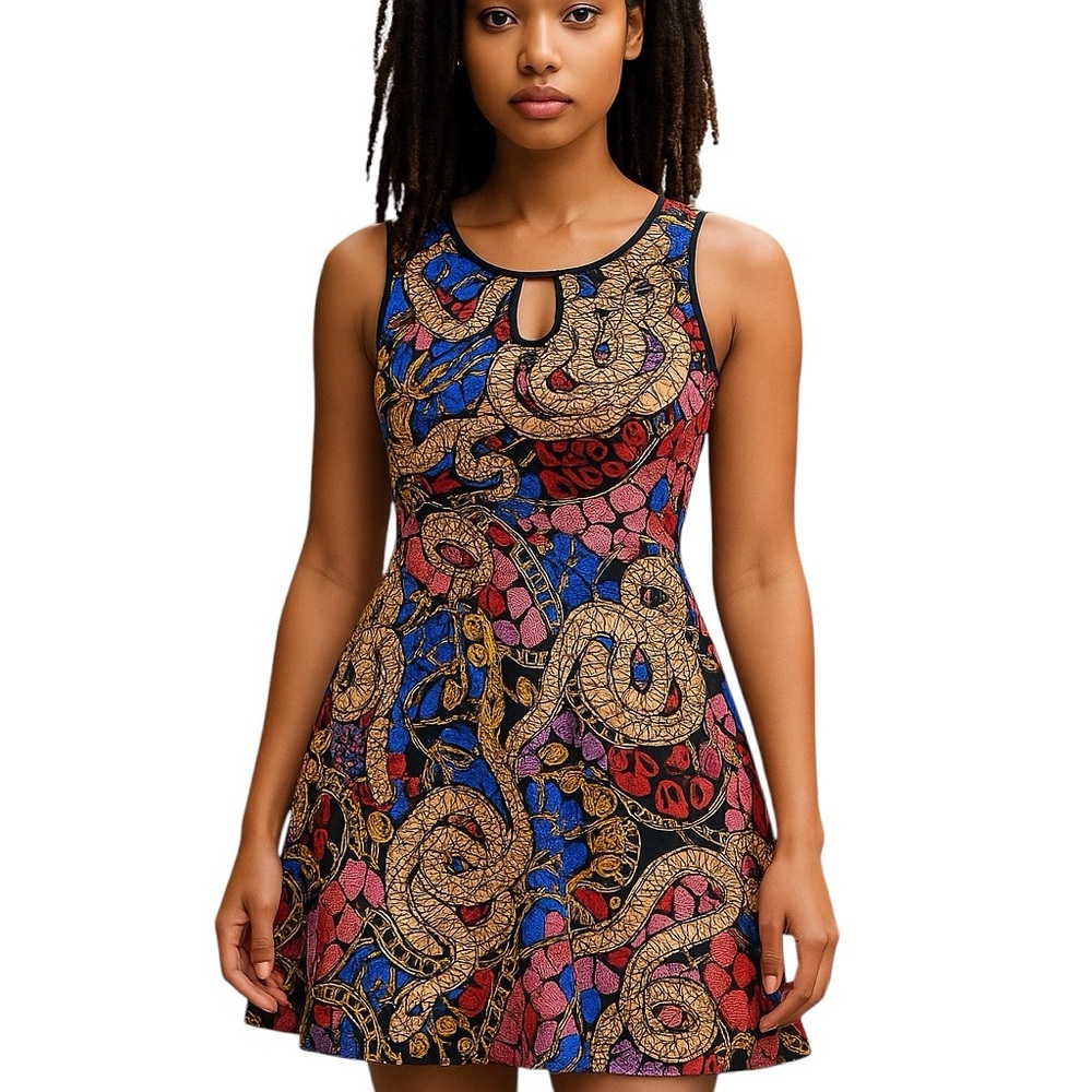 Nicki Minaj Multicolor Snake Print Mini Dress size small like new